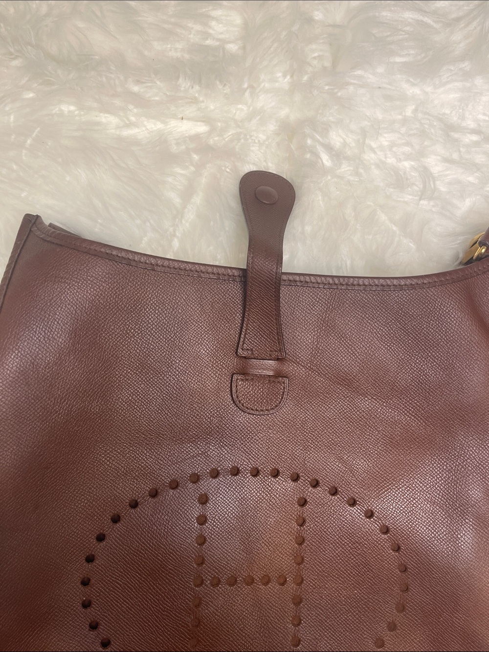 Hermès Vintage Evelyne I, 29 PM Crossbody Bag Rouge H Ardennes Leather 1988, GHW - Picture 13 of 16